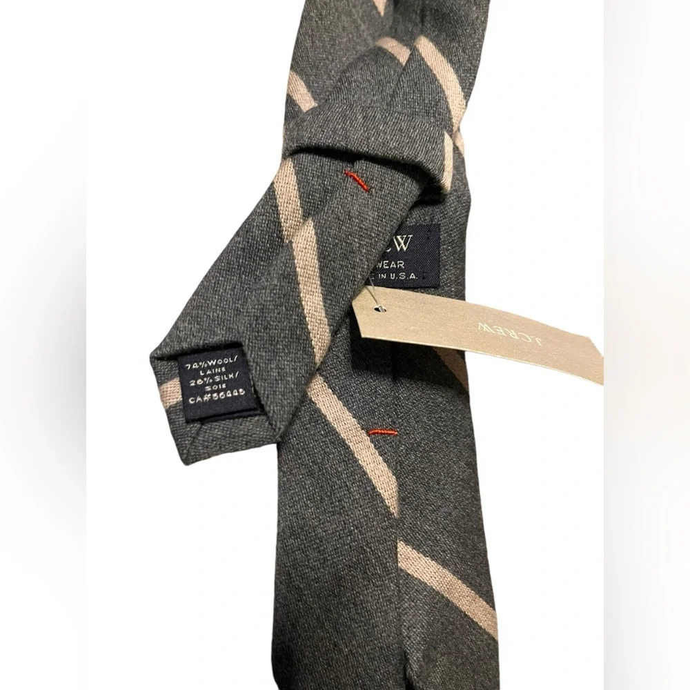 J.crew mens diagonal stripes handmade wools tie silk wool new